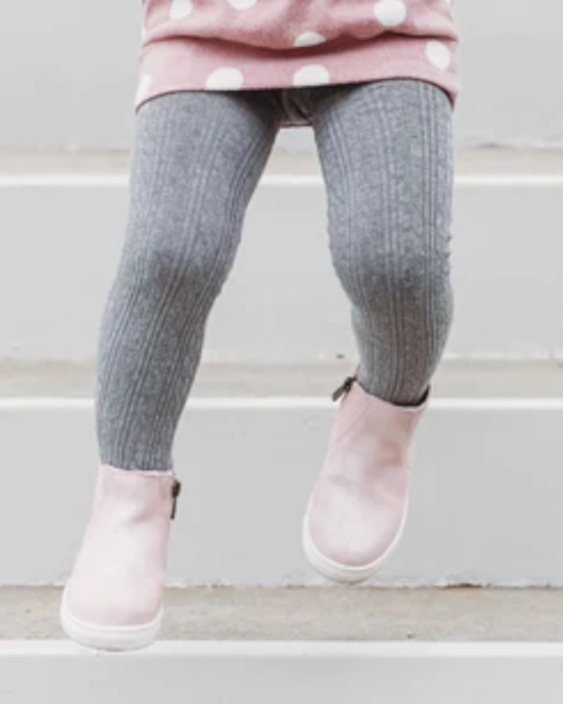 Little Stocking Co Cable Knit Tights - Grey Socks Little Stocking Co