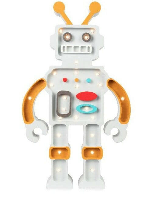 Robot Lamp - Metallic Gray Lighting Little Lights