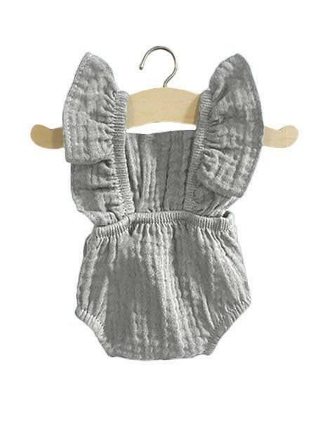 Minikane Doll Romper Lou - Gray Pearl Doll Clothing Minikane