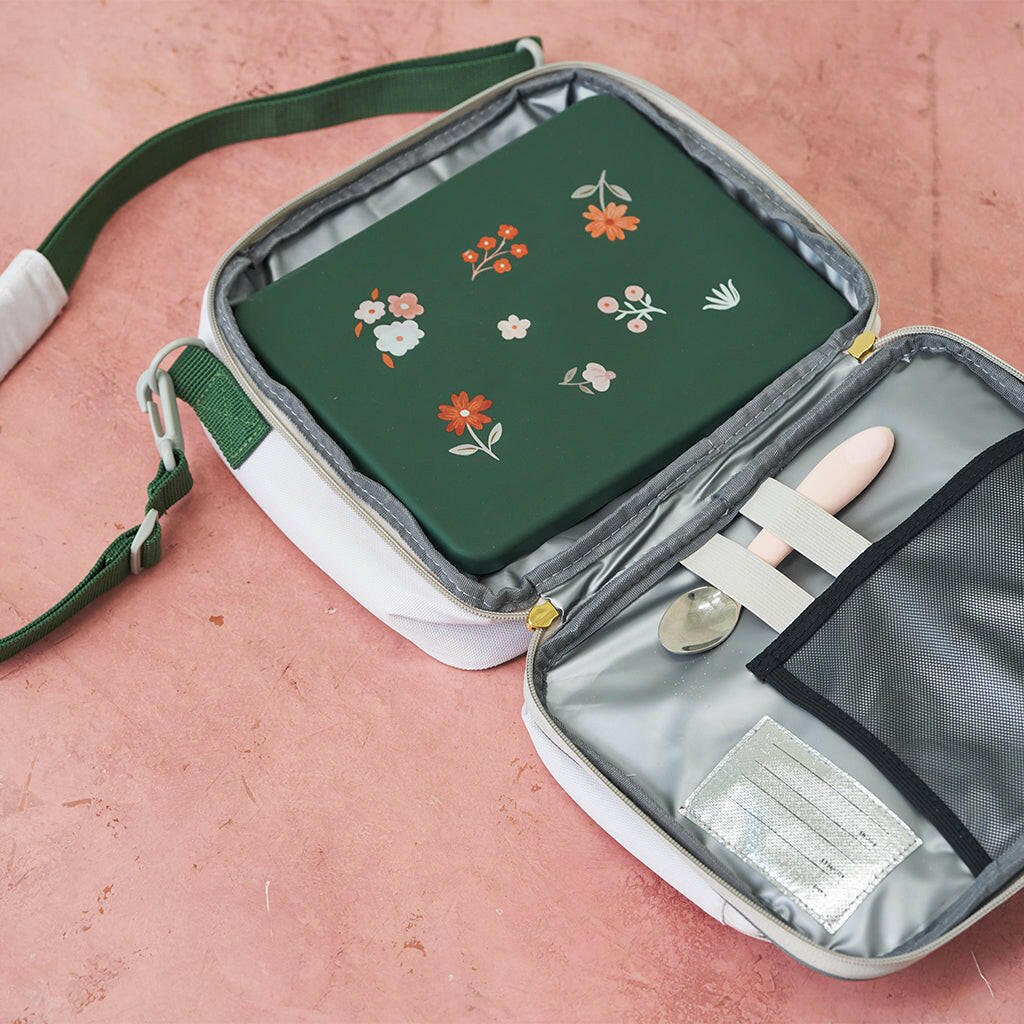 Bento and Lunch Bag Set Neutral with Mini Floral Austin Baby Collection