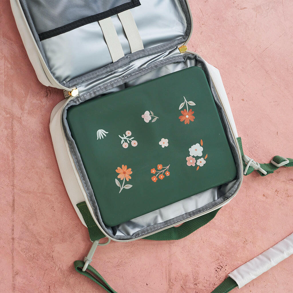 Bento and Lunch Bag Set Neutral with Mini Floral Austin Baby Collection