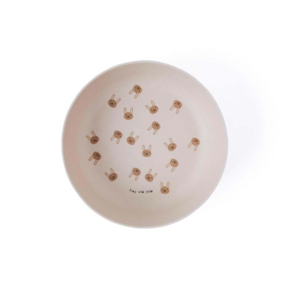 Rabbit Bamboo Tableware Set - Rose Feeding OYOY