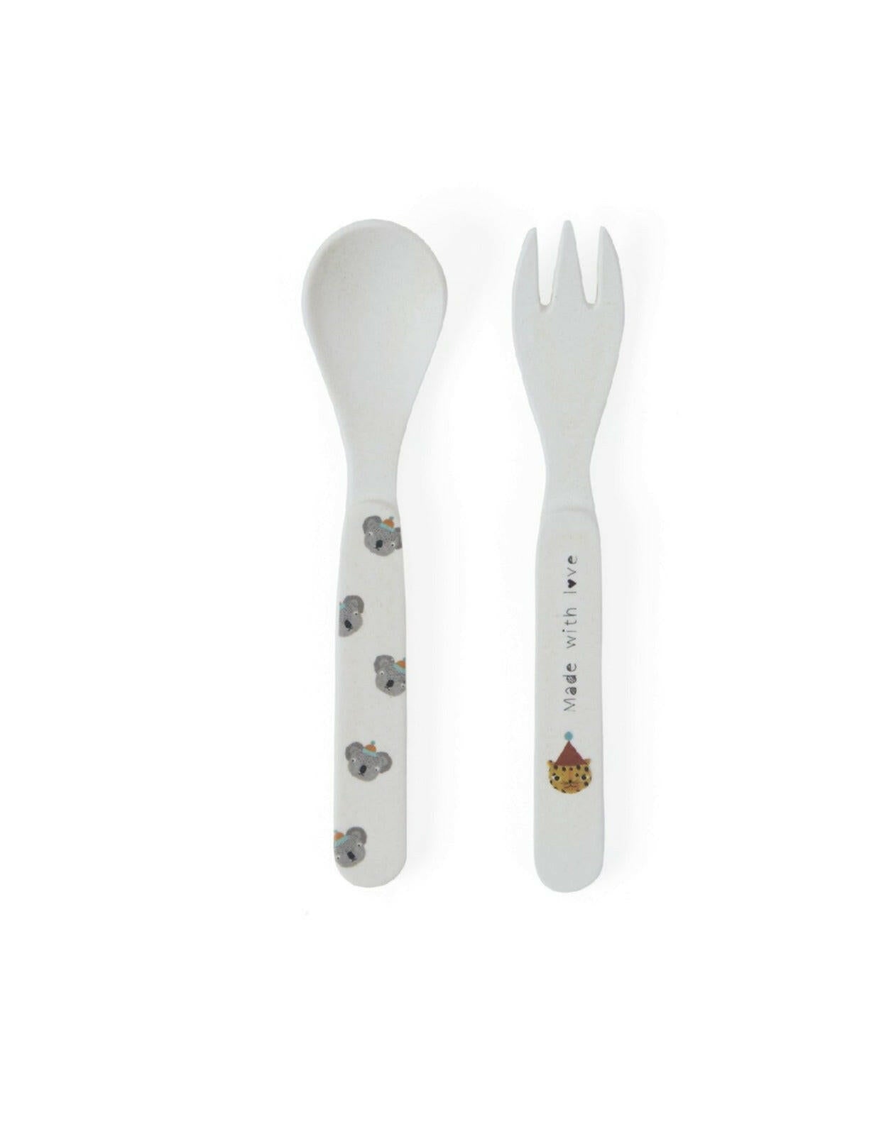Hathi Bamboo Fork & Spoon - Off white Baby Essentials OYOY