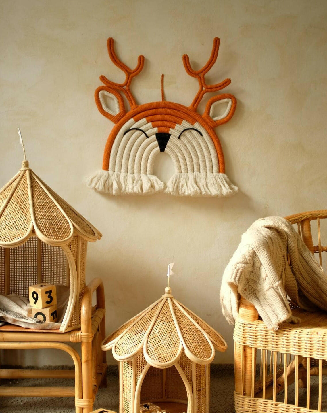 Macramé Deer Wall Decor Nursery Decor Kleine Tijntje