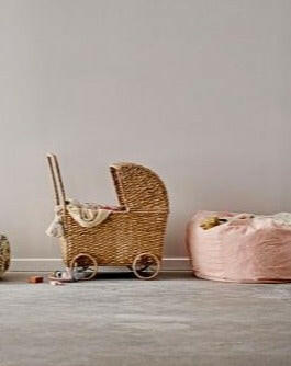 Cotton Printed Bean Bag w/ Polka Dots, Pink Children's Furniture Bloomingville Mini