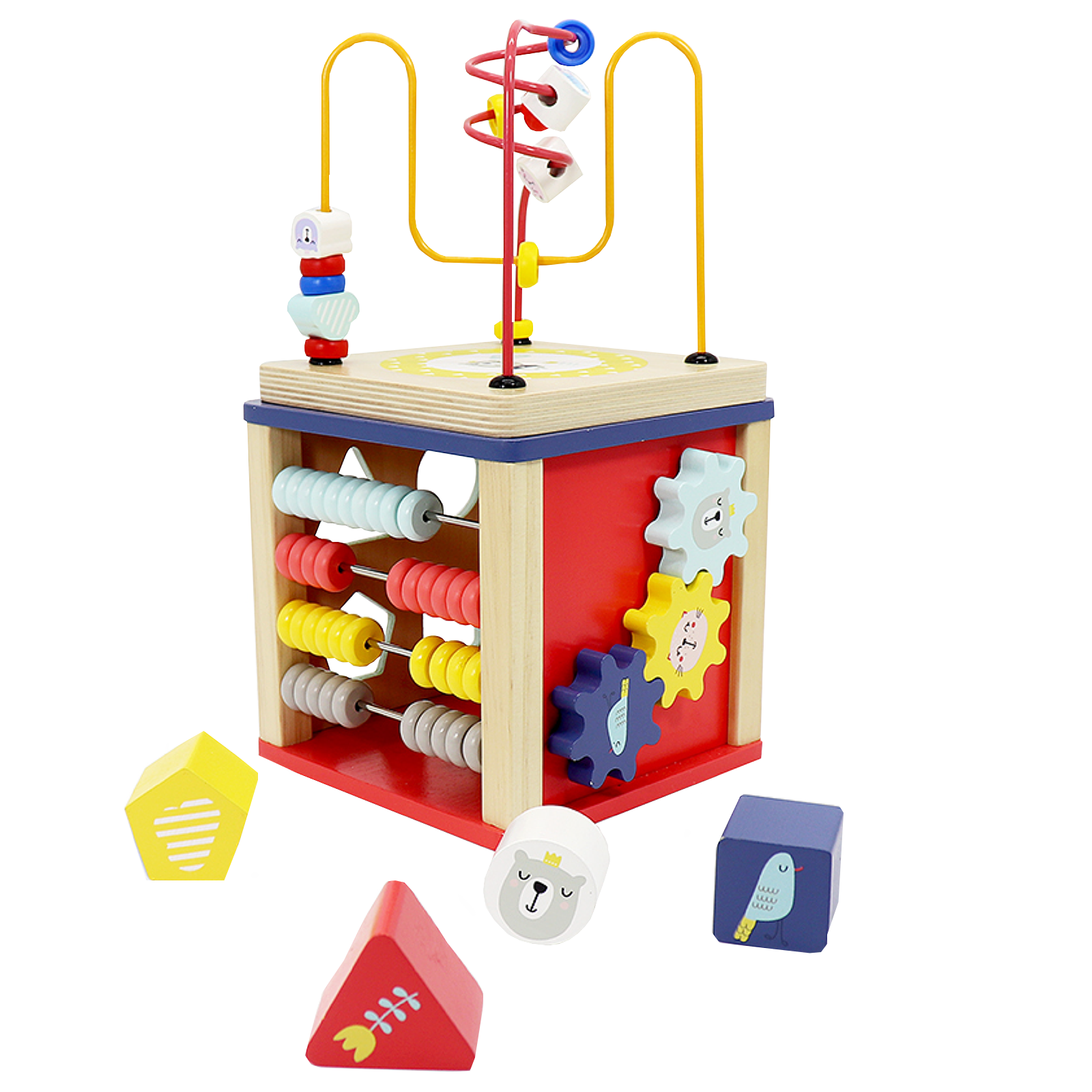 Educational Shape Sorter and Maze Cube Sorting & Stacking Toys Leo & Friends