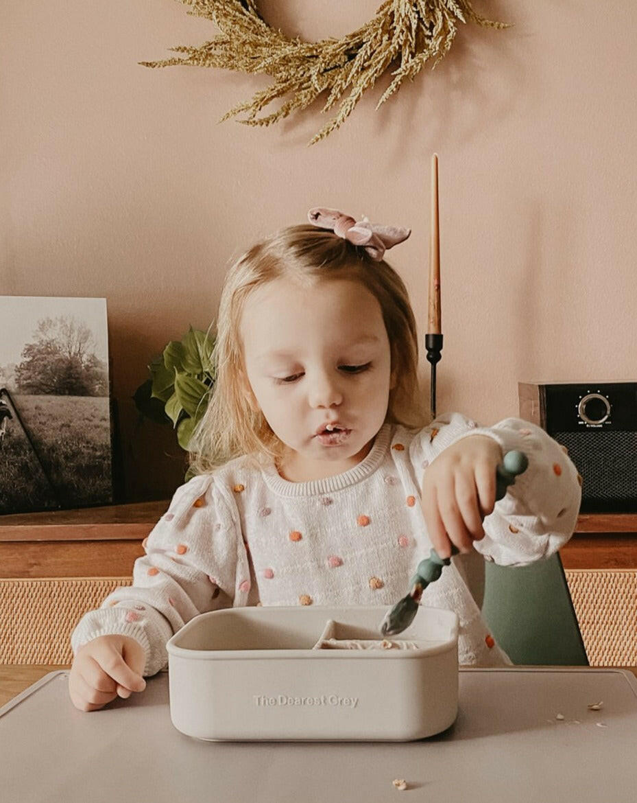 Silicone Bento Box Feeding The Dearest Grey Milk
