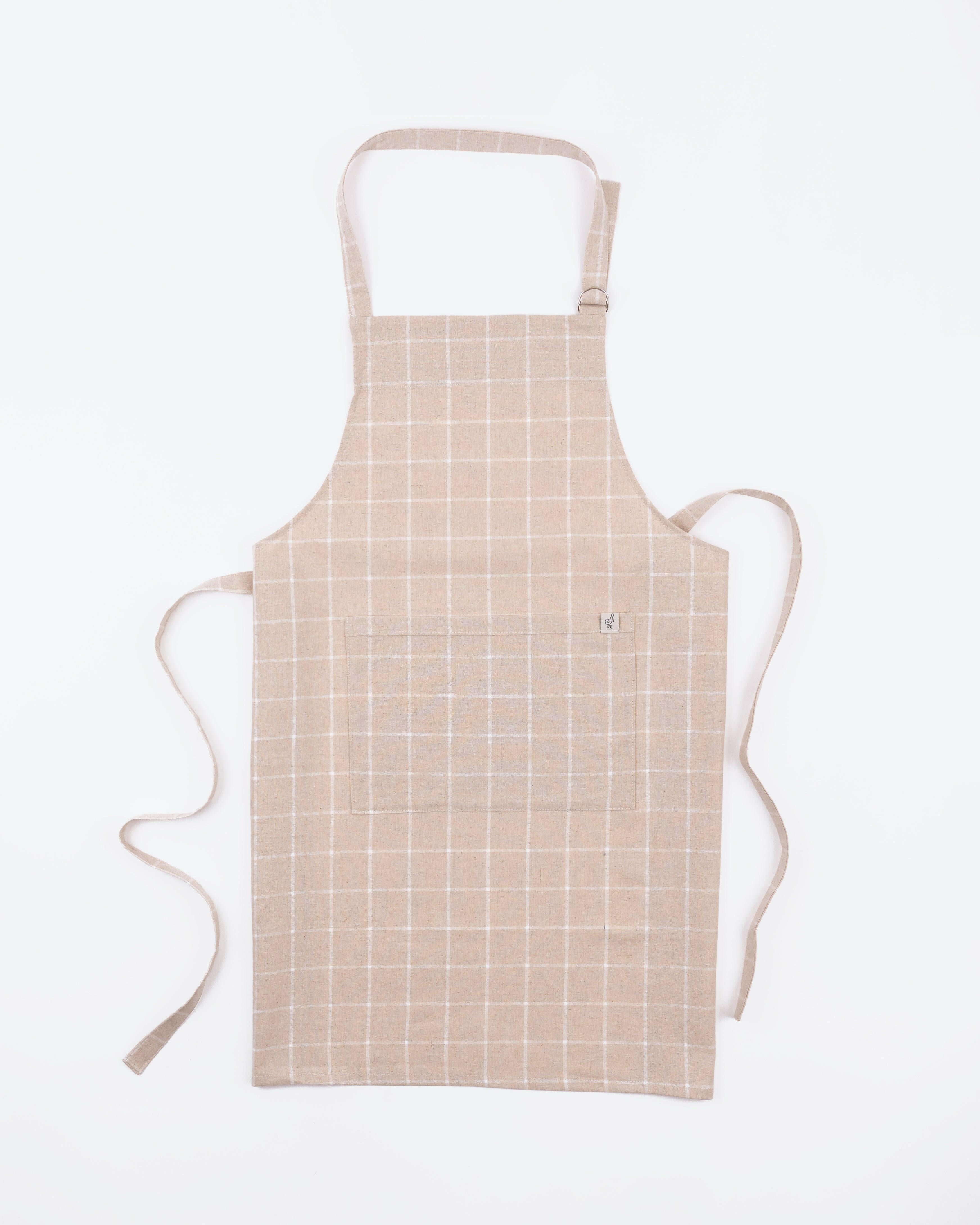 Adult Apron Play Kitchen Accessories Milton & Goose Tan Windowpane