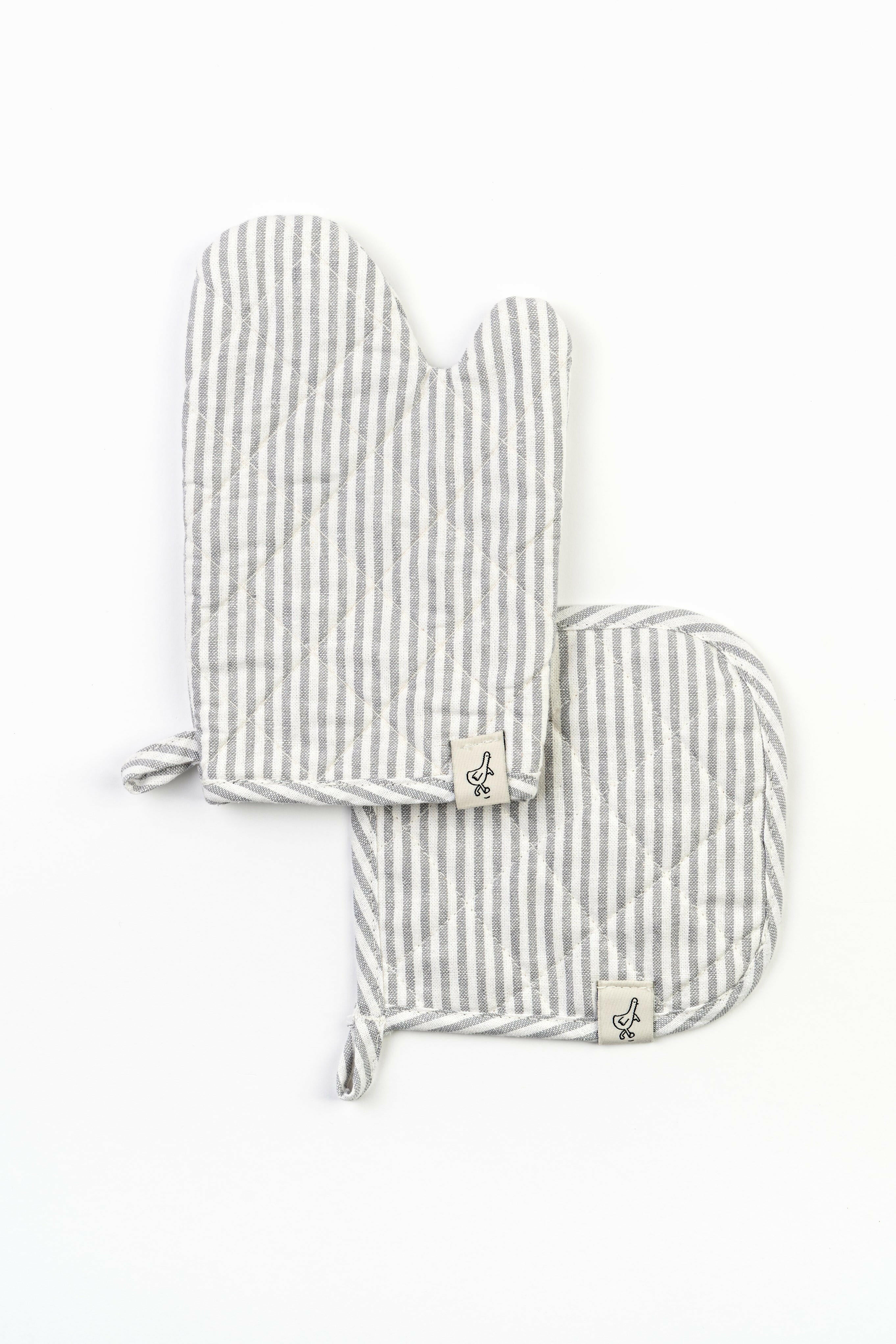 Play Oven Mitt Set Play Kitchen Accessories Milton & Goose Gray Stripe