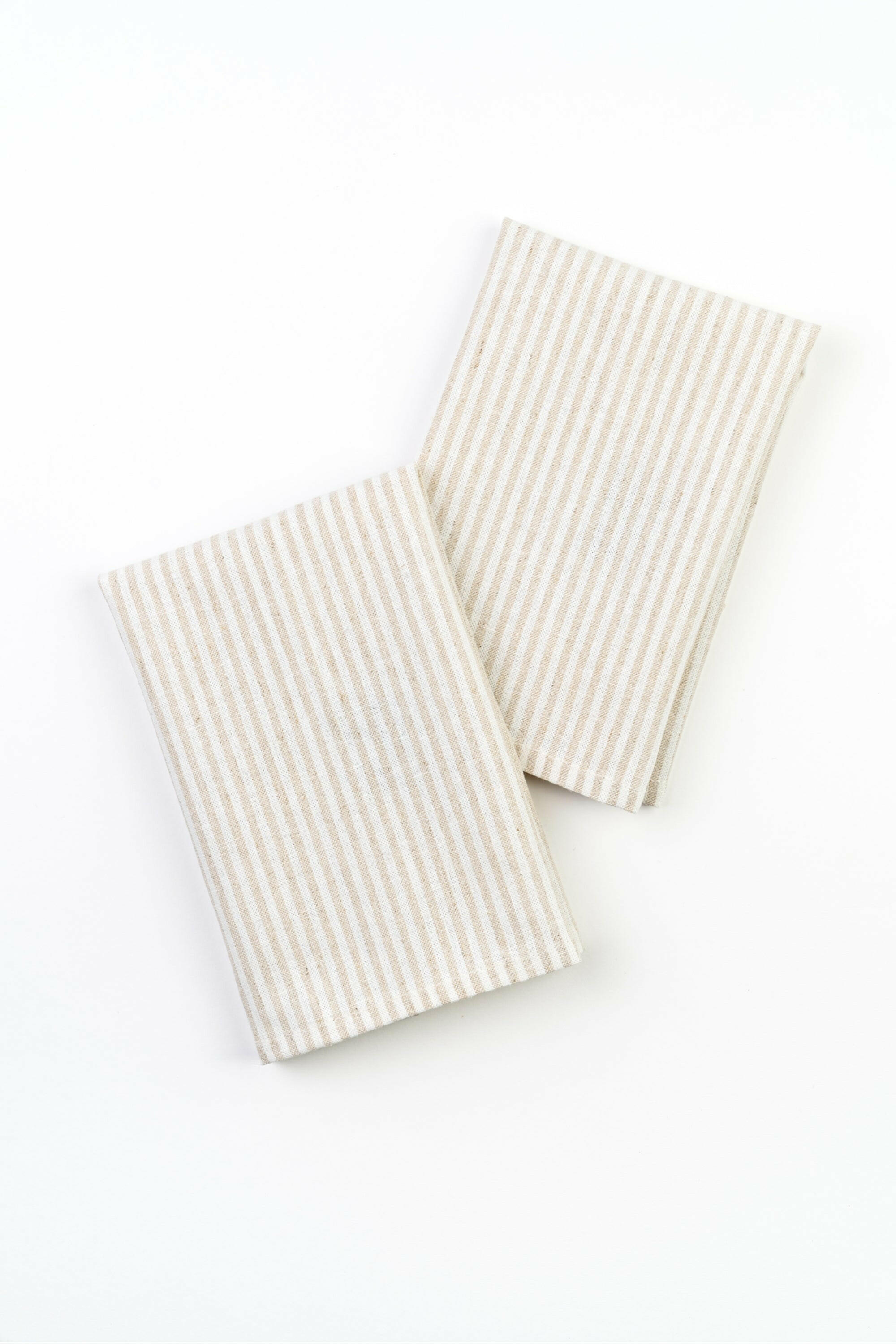 Tea Towels, Set of 2 Play Kitchen Accessories Milton & Goose Tan Stripe