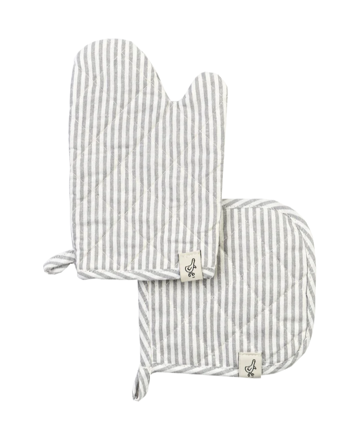 Play Oven Mitt Set Pretend Play Milton & Goose Grey / White