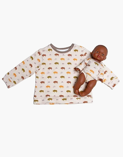 MiniKane Doll & Me Outfits - Lucas Buffalo Sweatshirt Doll Clothing Minikane