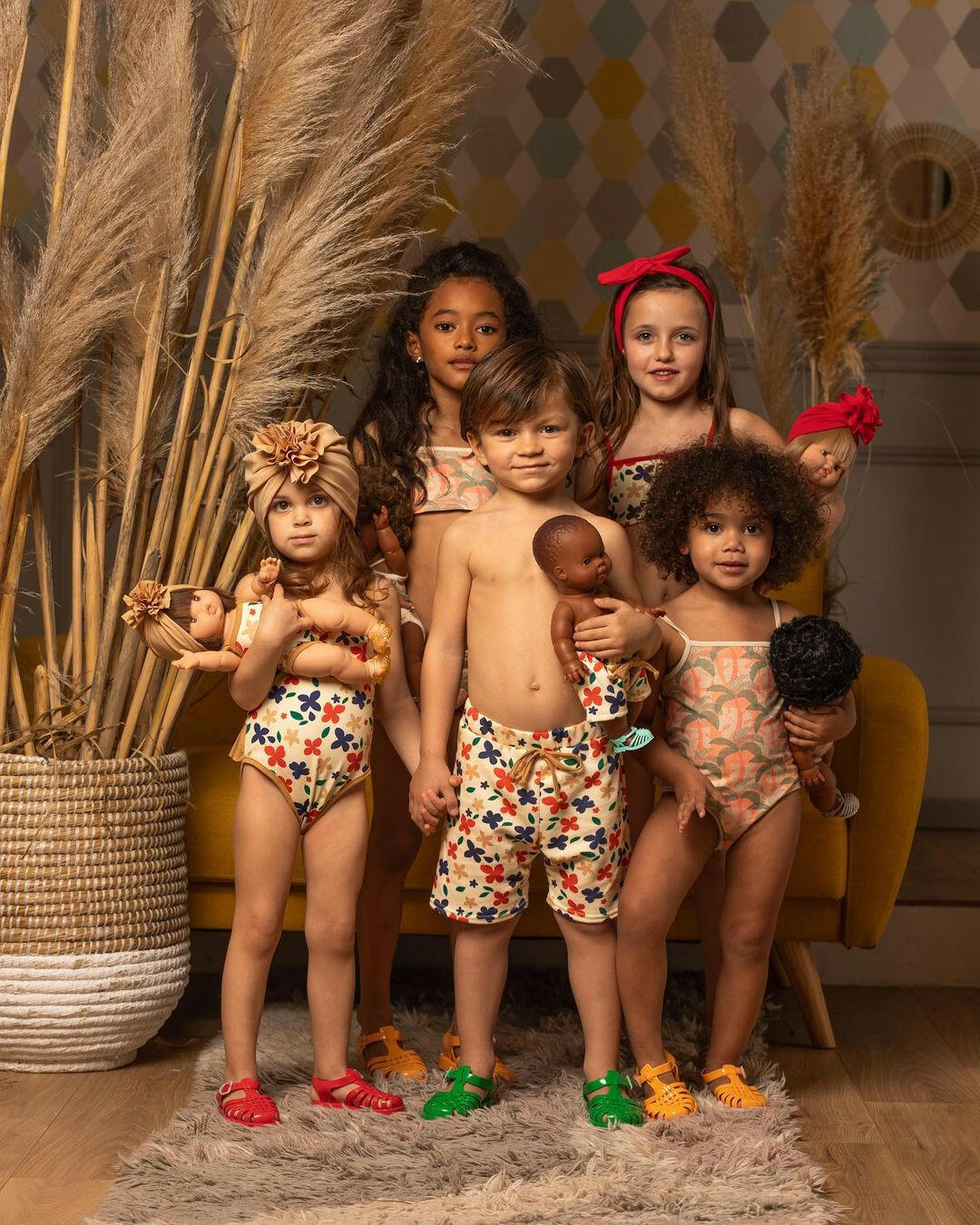 Minikane Doll & Me - JANE Swimsuit in Palm Trees jersey Doll Clothing Minikane
