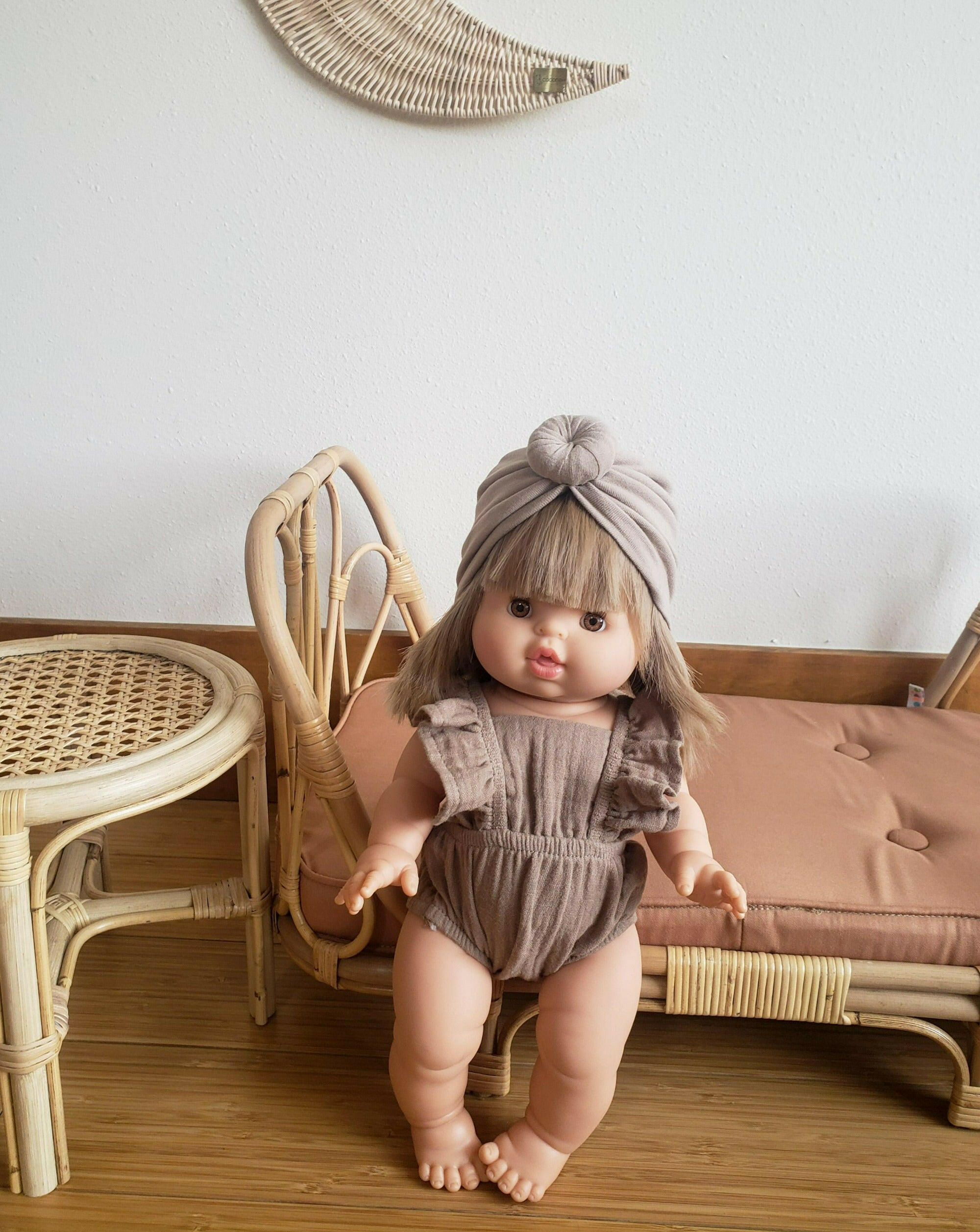 Minikane Retro Lou Romper - Taupe Doll Clothing Minikane
