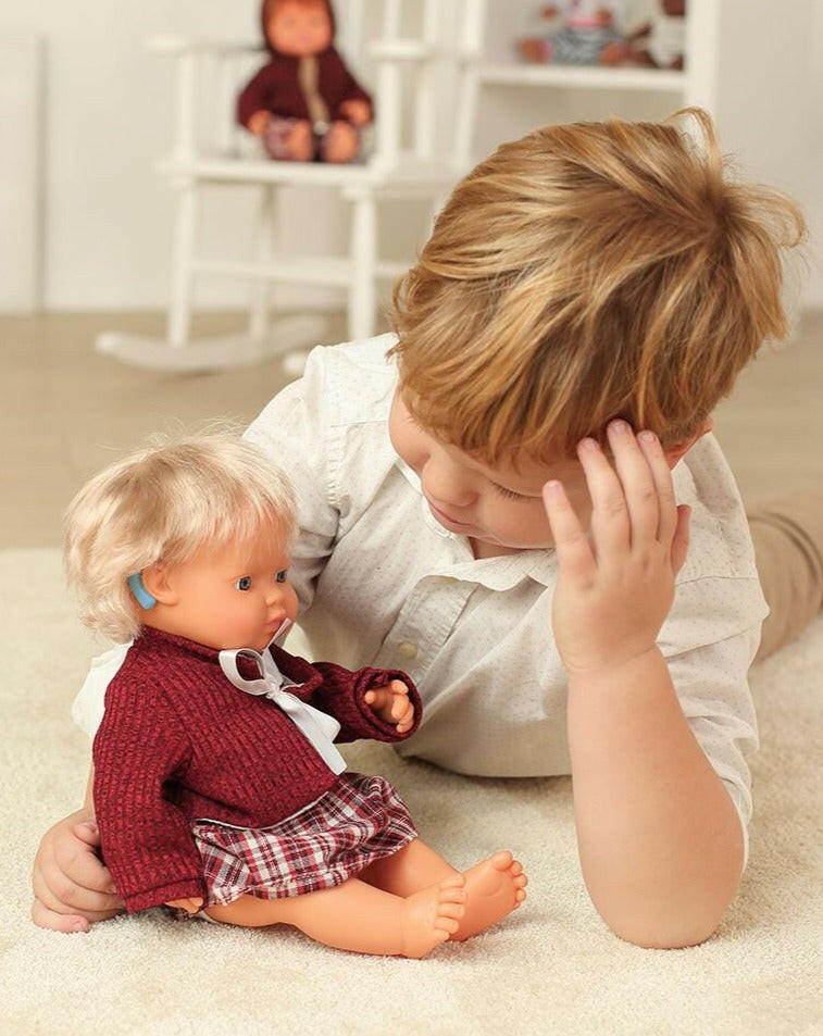 Baby Girl Caucasian with Hearing Aid Dolls Miniland
