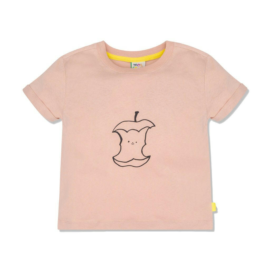 Half Eaten Apple Pink Kid T-Shirt tshirt Mon Coeur 2Y Chalk Pink/Apple