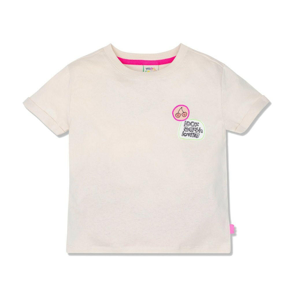 100% Earth Loving patches Kid T-Shirt tshirt Mon Coeur 2Y Cream
