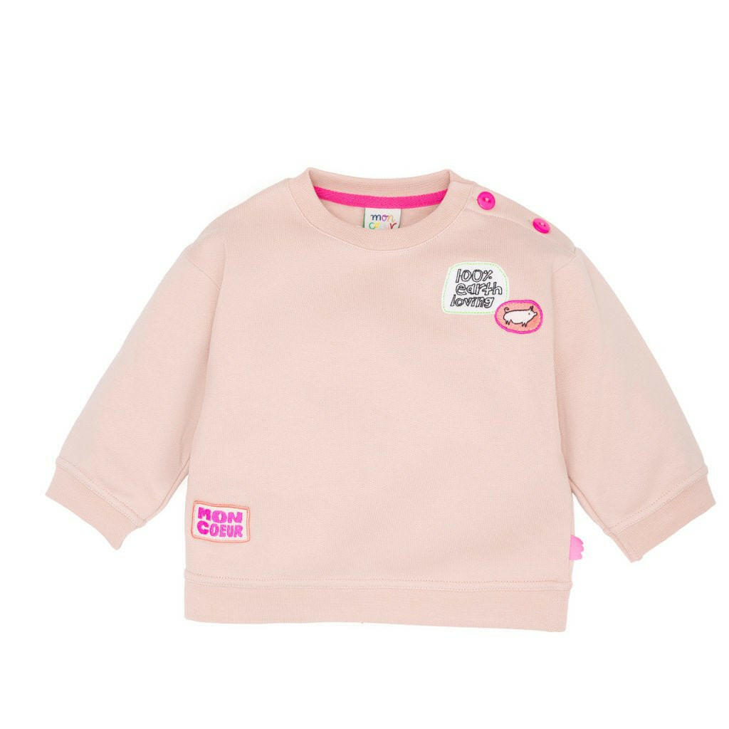 100% Earth Loving Kid Summer Sweatshirt sweatshirt Mon Coeur 2Y Chalk Pink