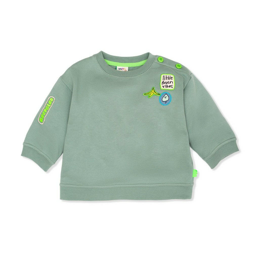 Recycled Patches Kid Summer Sweatshirt sweatshirt Mon Coeur 2Y Dried Sage