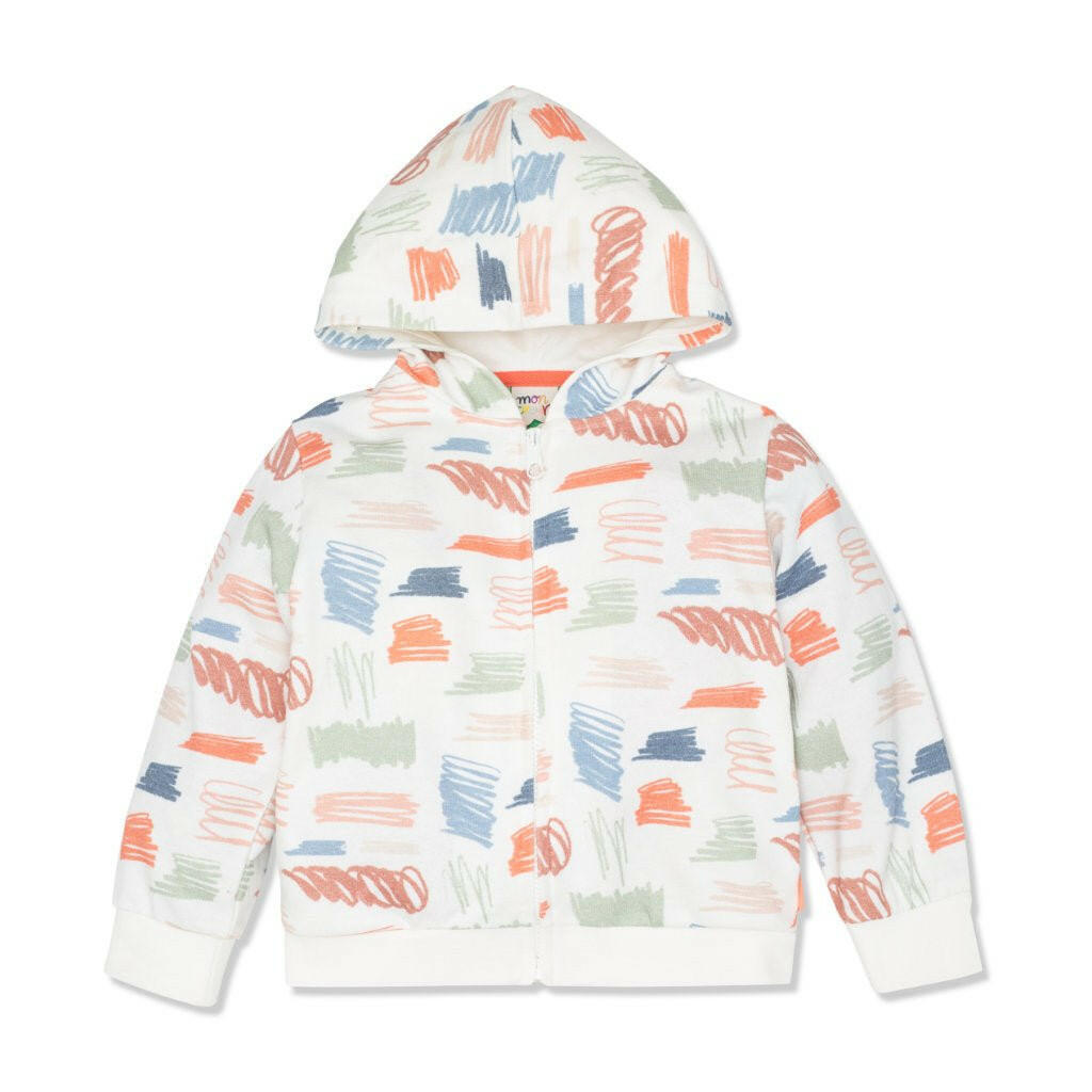 Scribble Kid Zip-Up Hoodie hoodie Mon Coeur 2Y Natural/Scribble