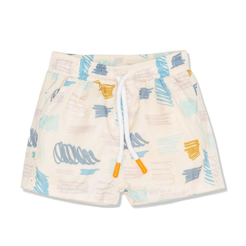 Scribble Kid Trunk swimwear Mon Coeur 2Y Cream/Scribble