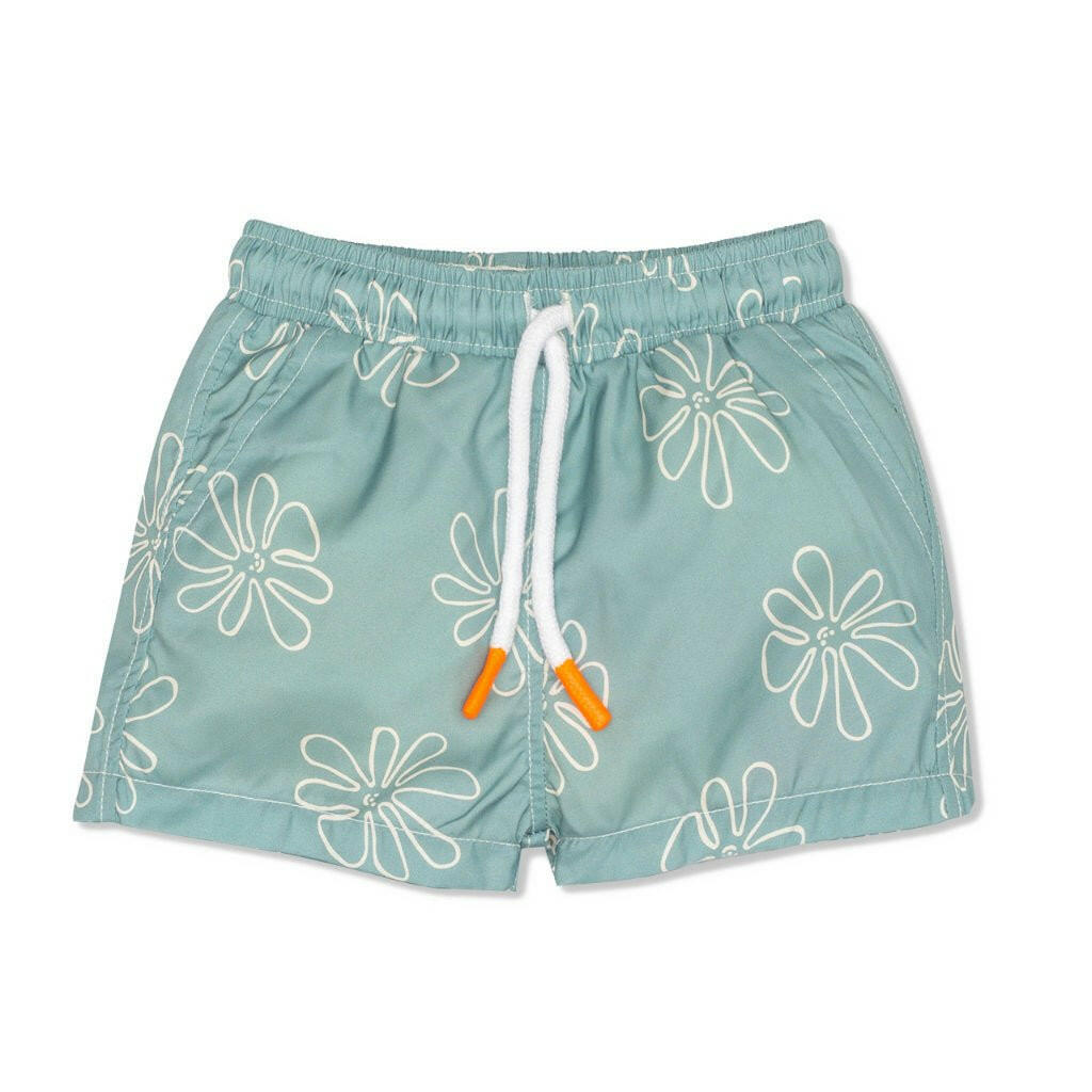 Flowers Kid Trunk swimwear Mon Coeur 2Y Dried Sage