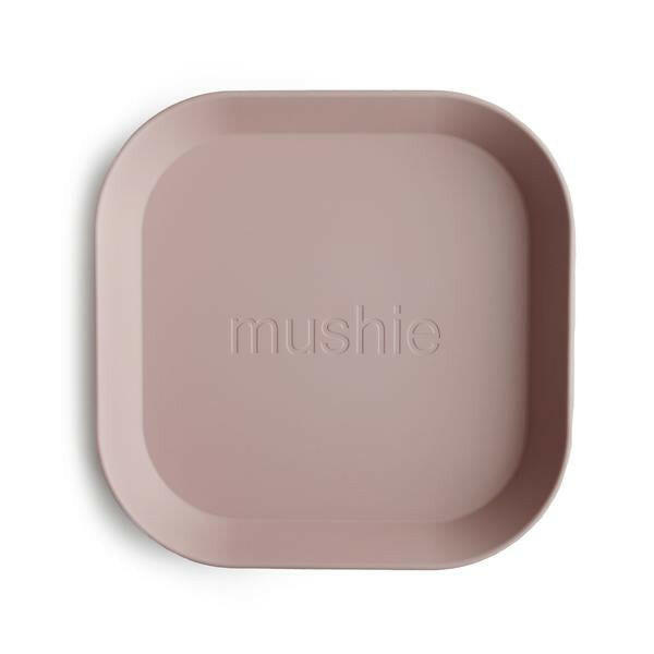 Square Dinnerware Plates - Set of 2 Blush Baby Essentials Mushie