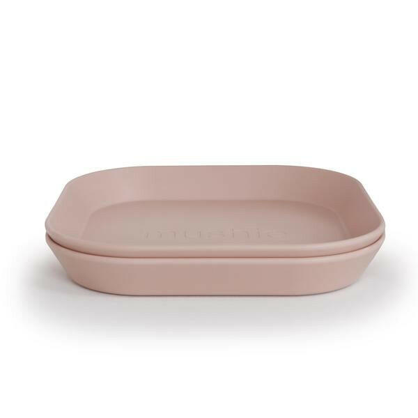 Square Dinnerware Plates - Set of 2 Blush Baby Essentials Mushie
