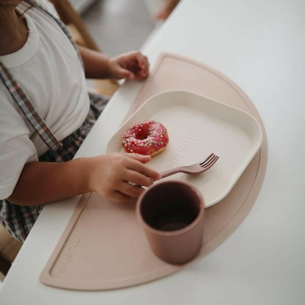 Square Dinnerware Plates - Set of 2 Ivory Baby Essentials Mushie