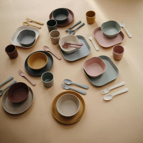 Square Dinnerware Plates - Set of 2 Blush Baby Essentials Mushie