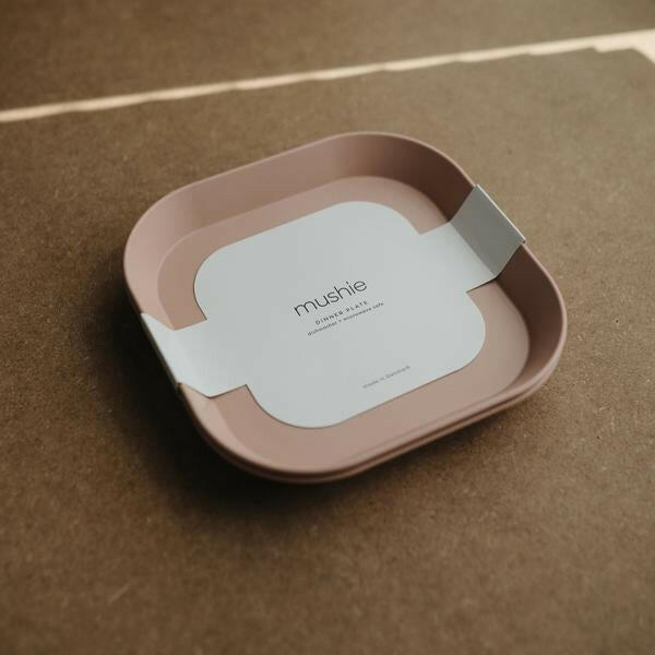 Square Dinnerware Plates - Set of 2 Blush Baby Essentials Mushie