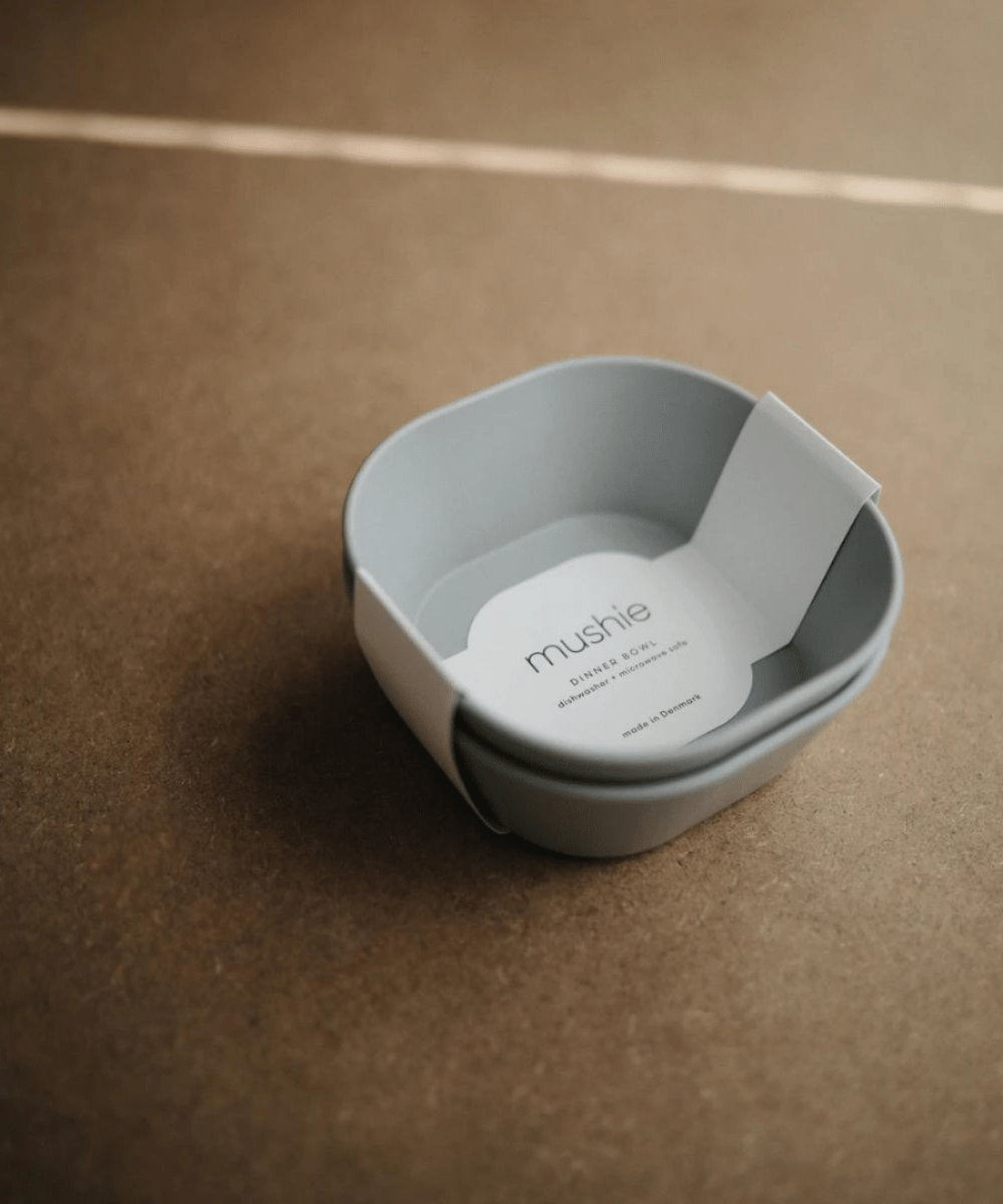 Square Dinner Bowl - Set of 2 Sage Feeding Mushie