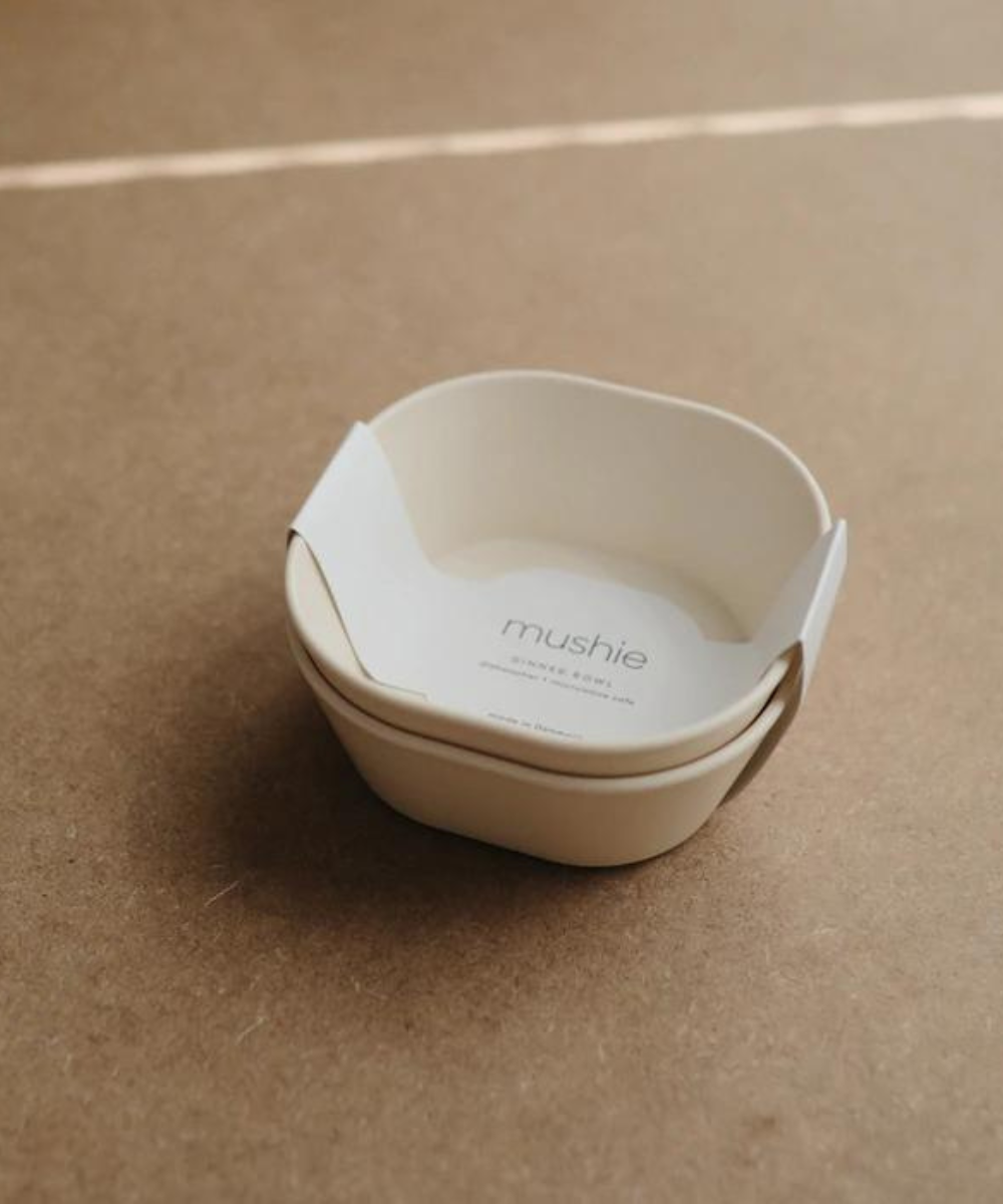 Square Dinner Bowl - Set of 2 Ivory Feeding Mushie