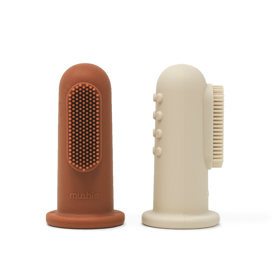 Finger Toothbrush - Clay / Shifting Sand Baby Essentials Mushie