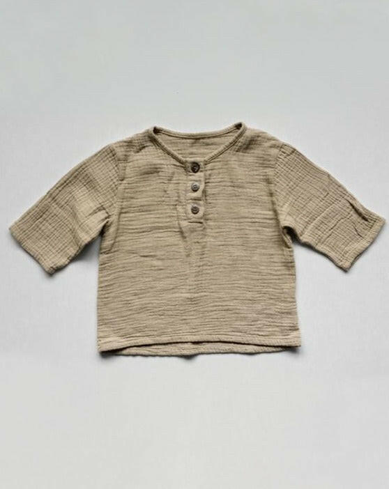 The Muslin Henley - Sand Clothing The Simple Folk