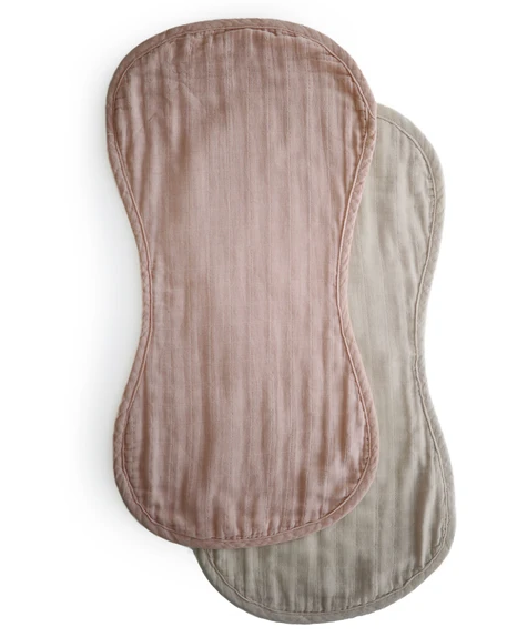 Burp Cloth -Blush/Fog feeding Mushie Blush-Fog