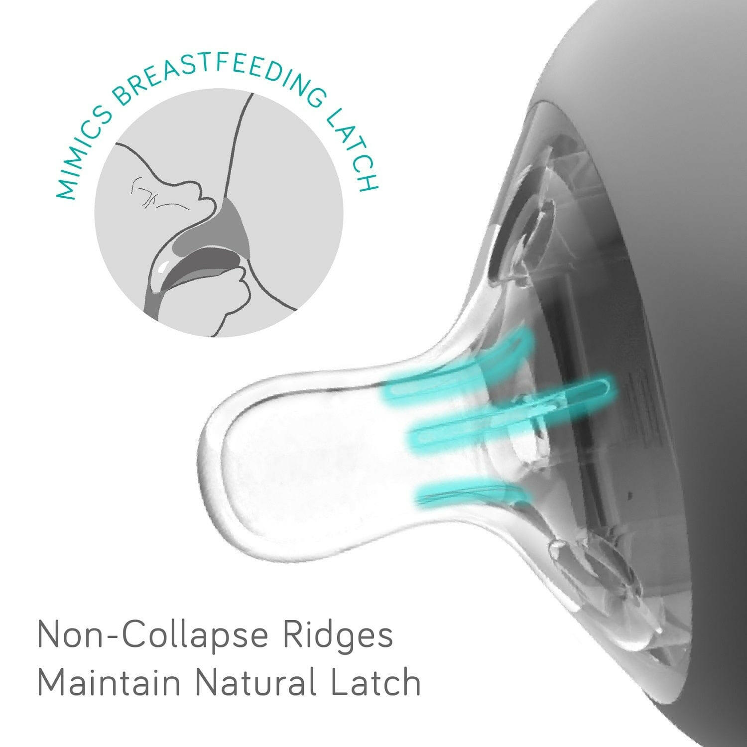 Silicone Baby Bottle Nipples, 5 Flow Rates, 2-Pack Accessories Nanobébé US