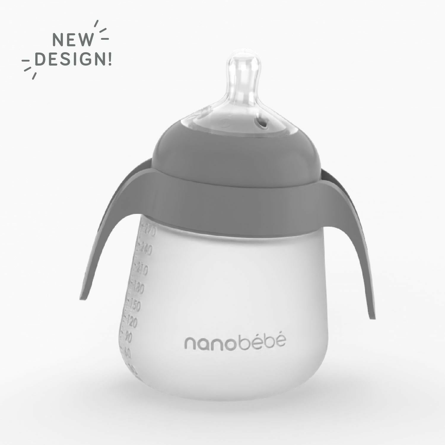 NEW Flexy Bottle Quick-Click Handles - 2pk Baby & Toddler Nanobébé US Grey
