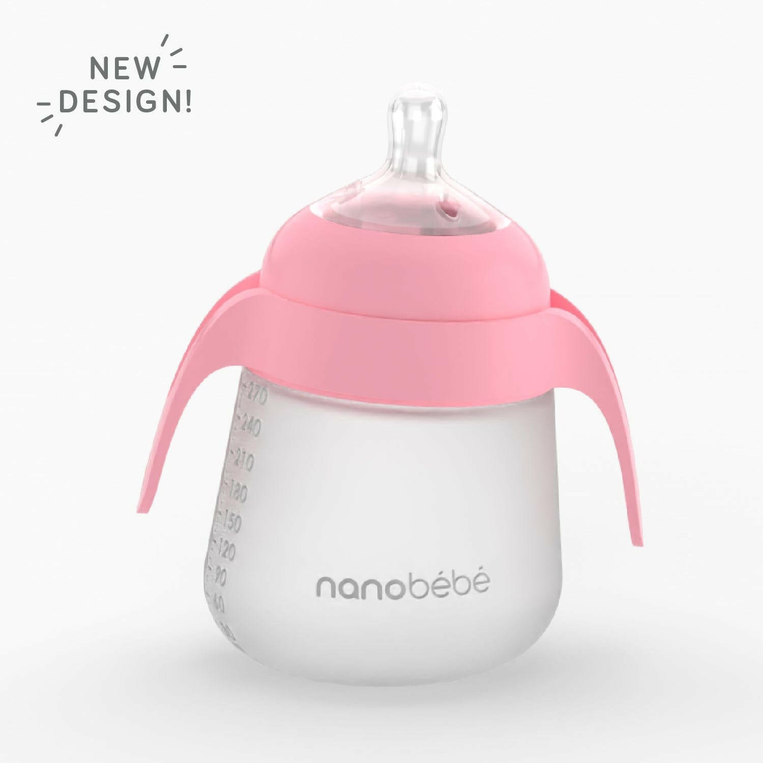 NEW Flexy Bottle Quick-Click Handles - 2pk Baby & Toddler Nanobébé US Pink