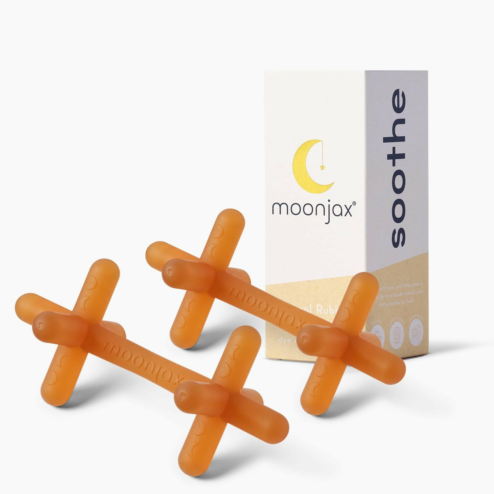 The best baby teethers: 2-pack mix & match TEETHER Moonjax® natural rubber natural rubber