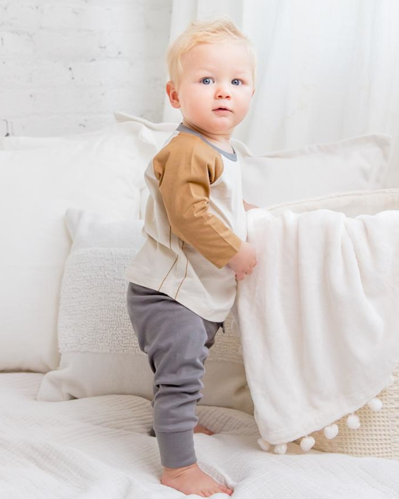 Baseball Tee - Natural / Amber Baby Clothing Colored Organics