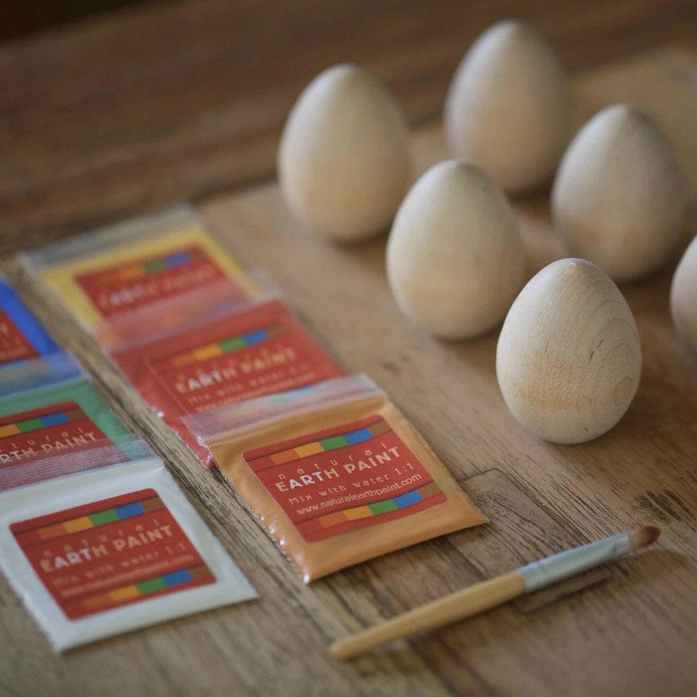 Wooden Eggs Craft Kit Art Supplies Natural Earth Paint