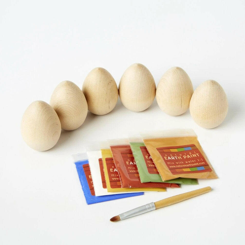 Wooden Eggs Craft Kit Art Supplies Natural Earth Paint