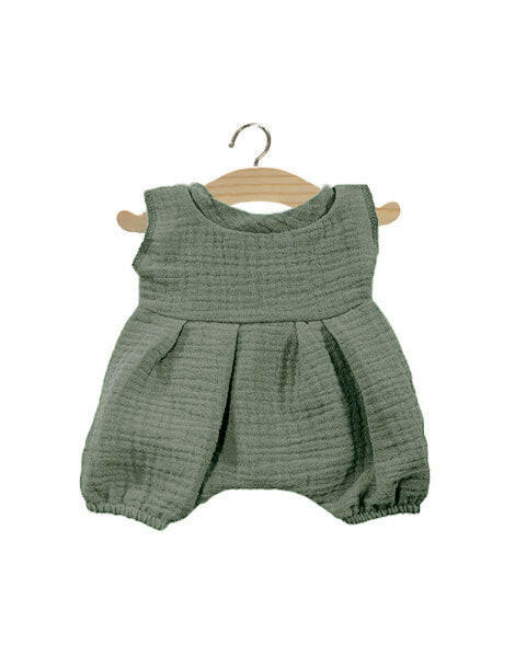 Noa Double Gauze Cotton Romper Almond Green Doll Clothing Minikane