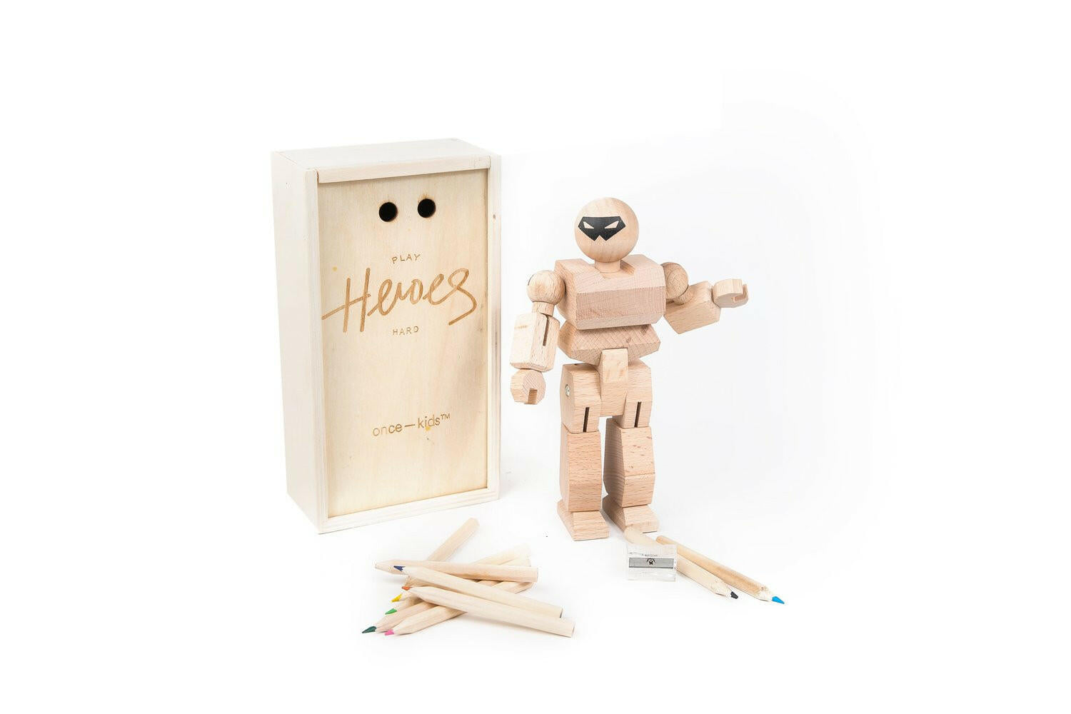 Play Heroes Hard - DIY Wooden Action Figure Blocks Once Kids