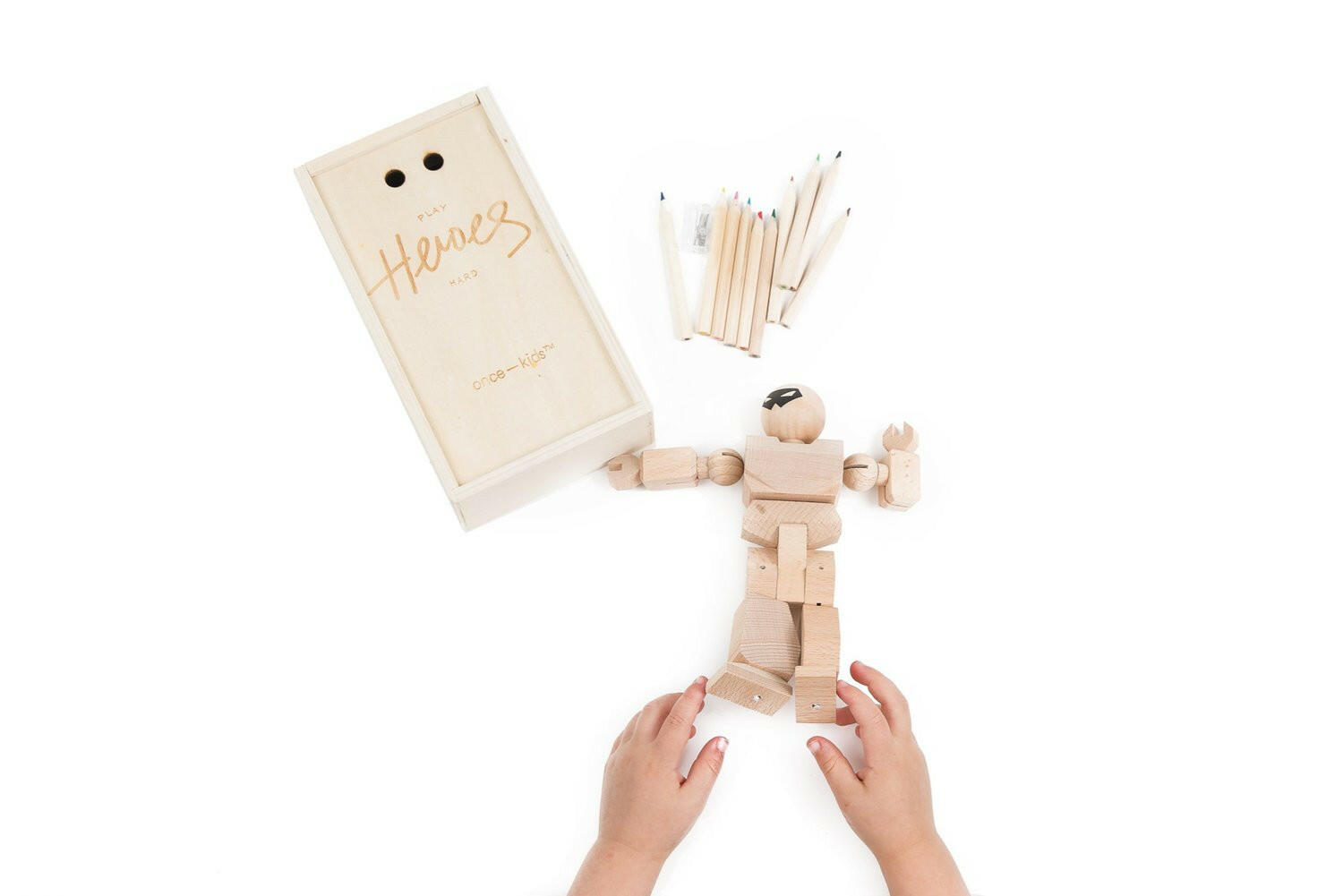 Play Heroes Hard - DIY Wooden Action Figure Blocks Once Kids