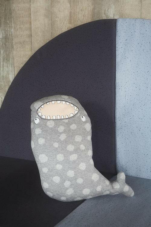Mr. Megalodon Cushion - Grey Stuffies OYOY