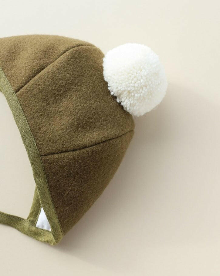 Olive Pom Briar Baby Wool Bonnet Bonnets Briar Baby