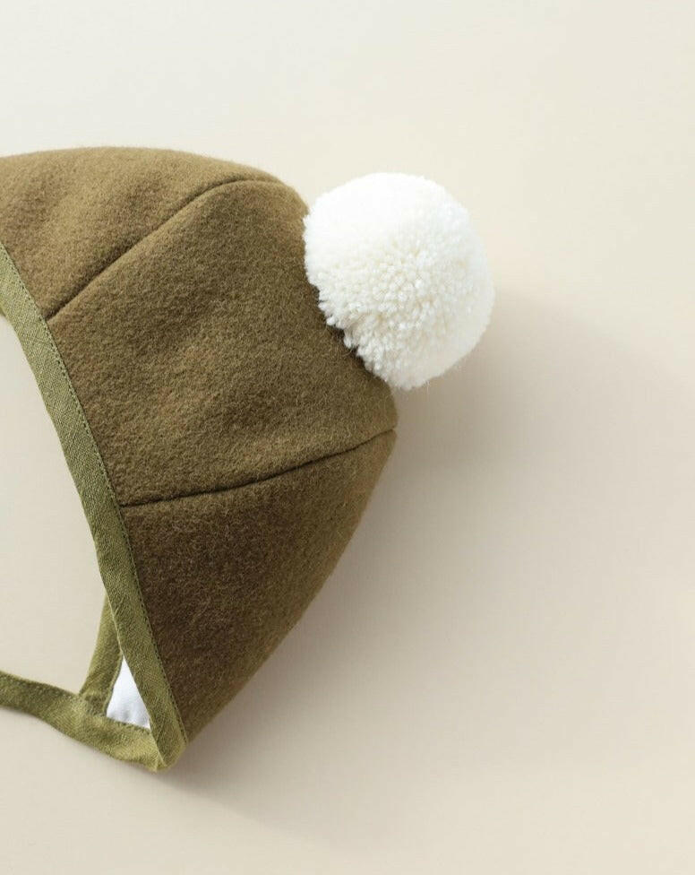 Olive Pom Briar Baby Wool Bonnet Bonnets Briar Baby