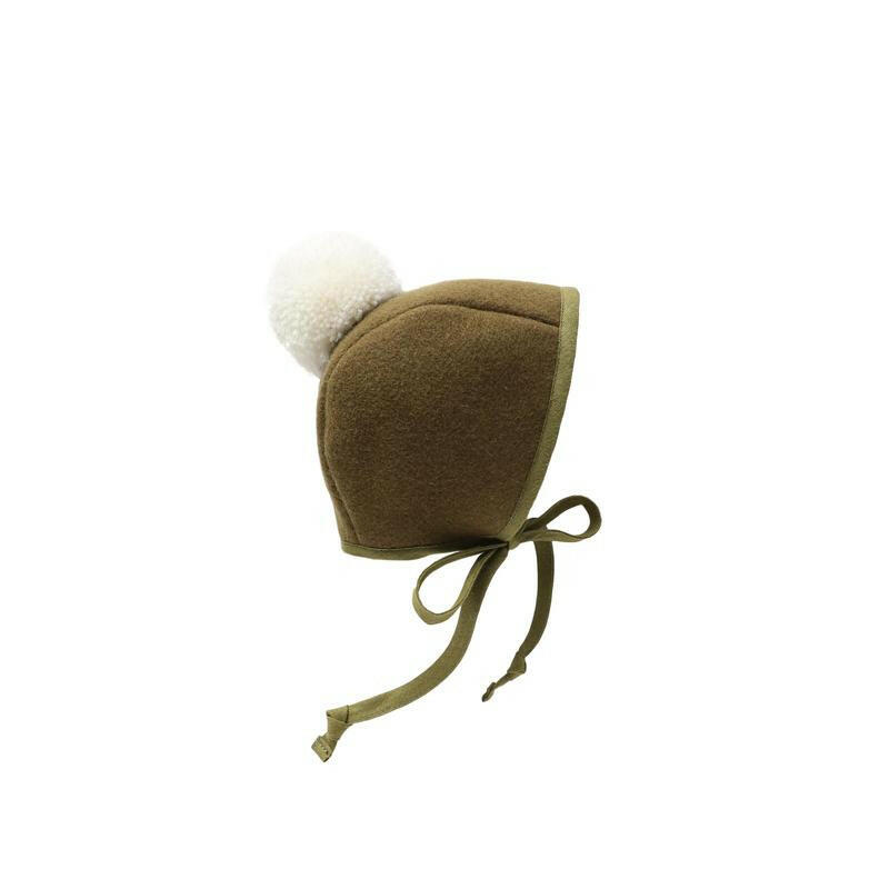 Olive Pom Briar Baby Wool Bonnet Bonnets Briar Baby